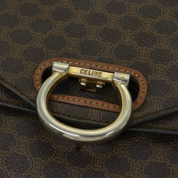 CELINE Macadam Canvas Hand Bag PVC Brown Auth 68360 - Picture 15 of 16